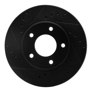 Mazda 929 Brake Rotor (1) - Front Left - R1 Concepts - Drilled & Slotted - Black - `92-`03